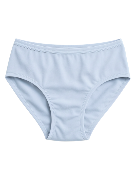Mid Waist Hipster Panty With Outer Elastic- Sky Blue