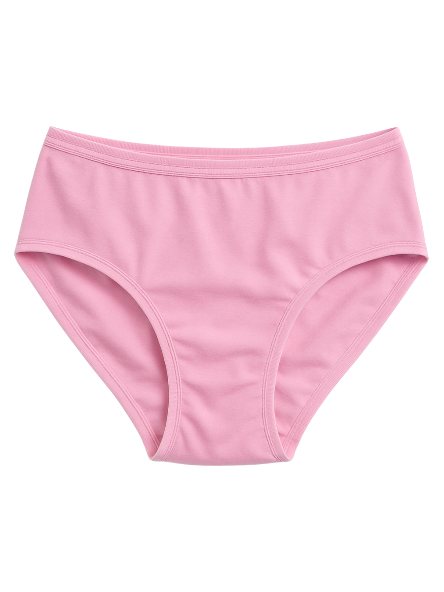 Mid Waist Hipster Panty With Outer Elastic- Baby Pink