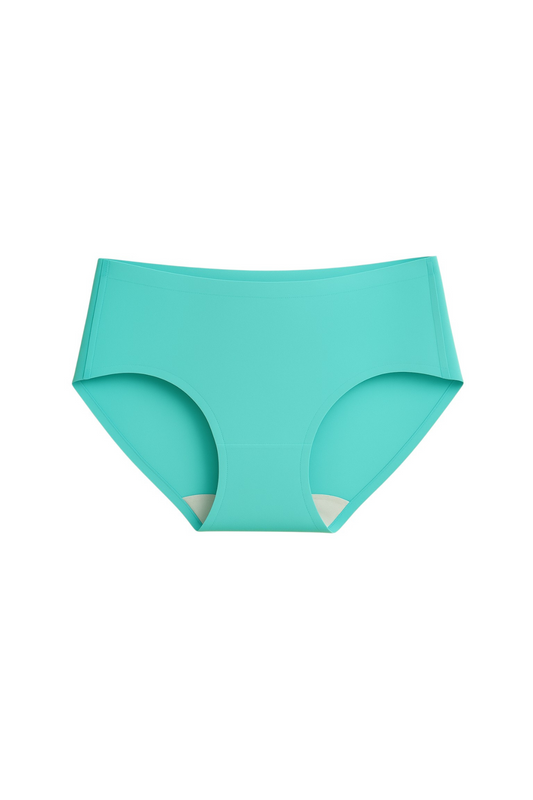 Turquoise women's underwear on a white background